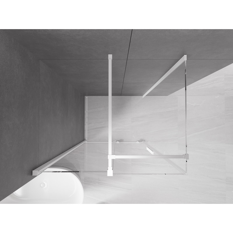 Mexen Velar cabine de douche coulissante 120 x 85 cm, transparent, blanche - 871-120-085-01-20