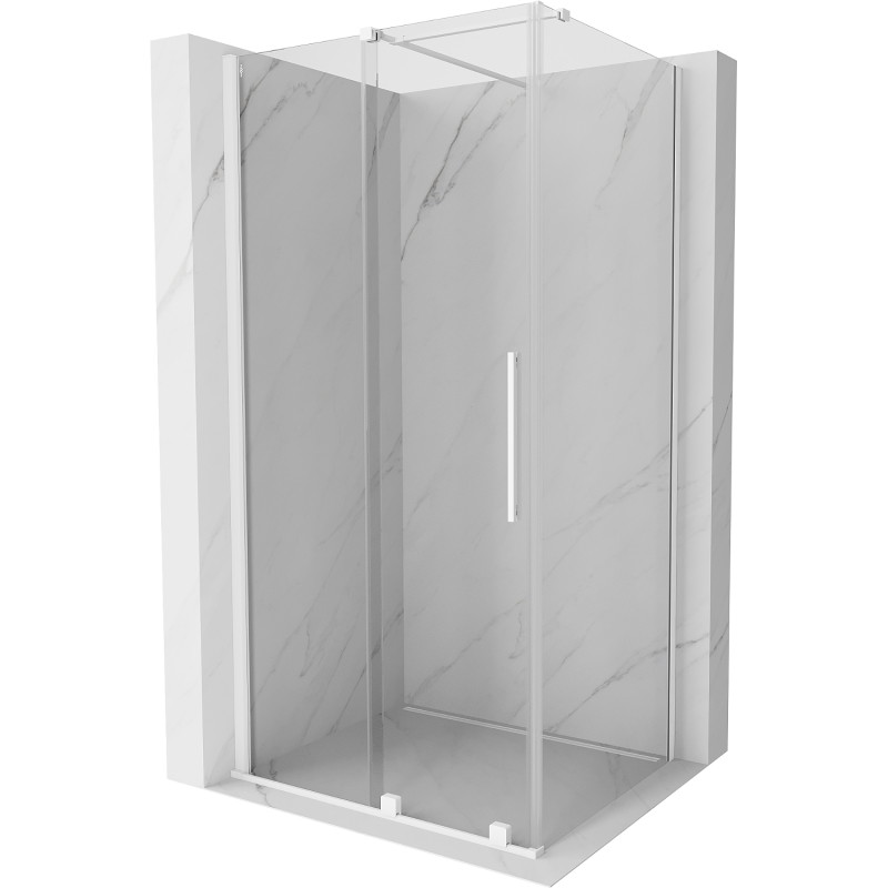 Mexen Velar cabine de douche coulissante 120 x 110 cm, transparent, blanche - 871-120-110-01-20