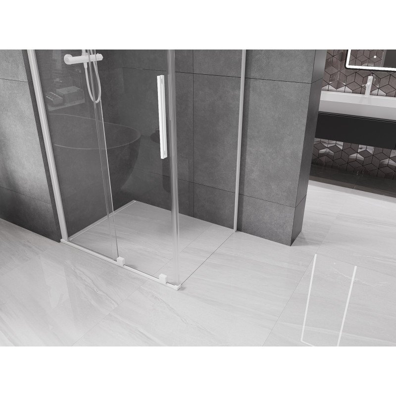 Mexen Velar cabine de douche coulissante 130 x 90 cm, transparent, blanc - 871-130-090-01-20