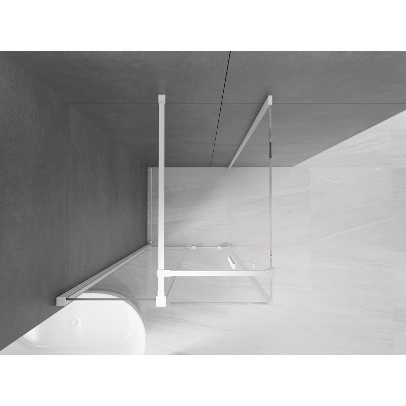 Mexen Velar cabine de douche coulissante 100 x 100 cm, transparente, blanche - 871-100-100-01-20