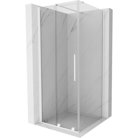 Mexen Velar cabine de douche coulissante 90 x 90 cm, transparent, blanc - 871-090-090-01-20