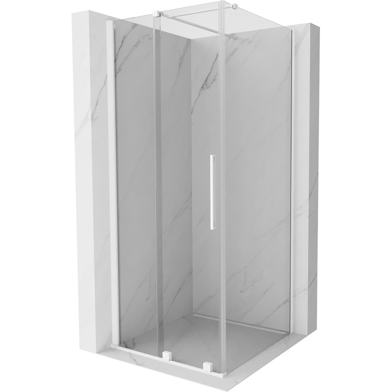 Mexen Velar cabine de douche coulissante 110 x 110 cm, transparente, blanche - 871-110-110-01-20