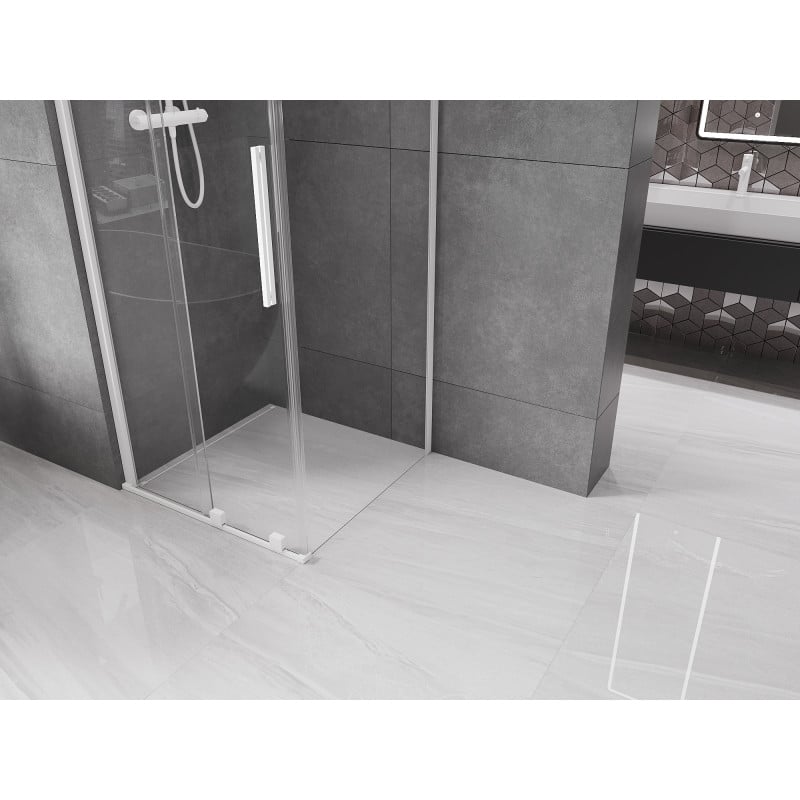 Mexen Velar cabine de douche coulissante 110 x 110 cm, transparent, blanc - 871-110-110-01-20