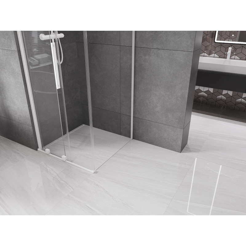 Mexen Velar cabine de douche coulissante 120 x 120 cm, transparent, blanc - 871-120-120-01-20