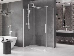 Mexen Velar cabine de douche coulissante 130 x 70 cm, transparente, blanche - 871-130-070-01-20