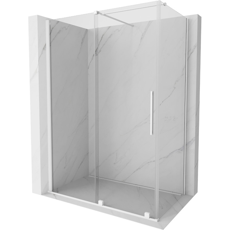 Mexen Velar cabine de douche coulissante 140 x 70 cm, transparente, blanche - 871-140-070-01-20