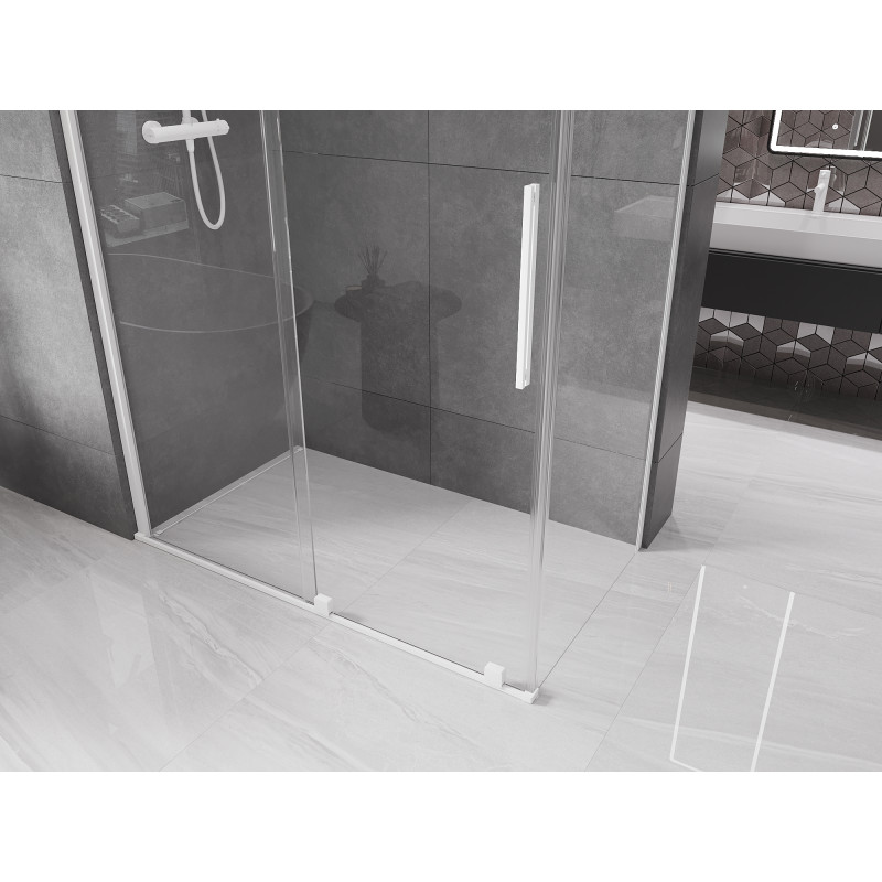 Mexen Velar cabine de douche coulissante 140 x 85 cm, transparente, blanche - 871-140-085-01-20