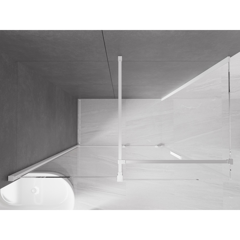 Mexen Velar cabine de douche coulissante 160 x 70 cm, transparente, blanche - 871-160-070-01-20