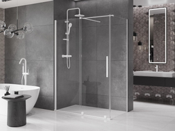 Mexen Velar cabine de douche coulissante 160 x 90 cm, transparente, blanche - 871-160-090-01-20
