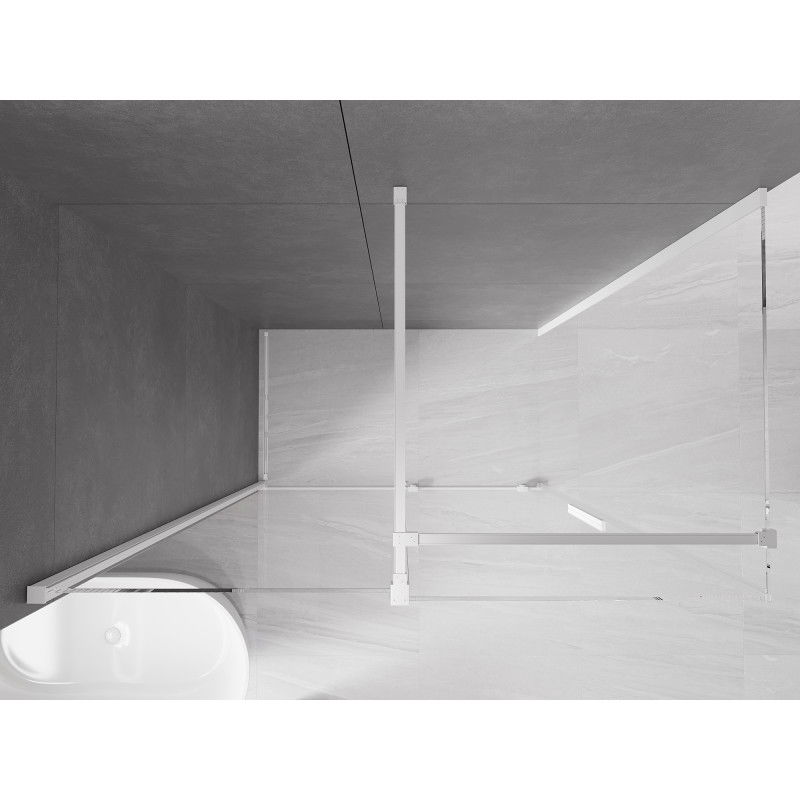 Mexen Velar cabine de douche coulissante 160 x 90 cm, transparente, blanche - 871-160-090-01-20