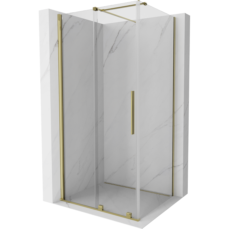 Mexen Velar cabine de douche coulissante 90 x 70 cm, transparente, or - 871-090-070-01-50