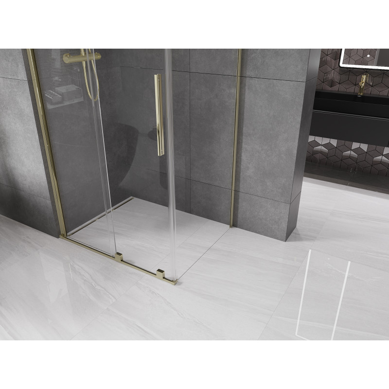 Mexen Velar cabine de douche coulissante 90 x 110 cm, transparent, or - 871-090-110-01-50