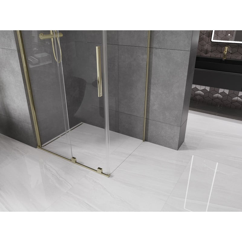 Mexen Velar cabine de douche coulissante 110 x 85 cm, transparent, doré - 871-110-085-01-50