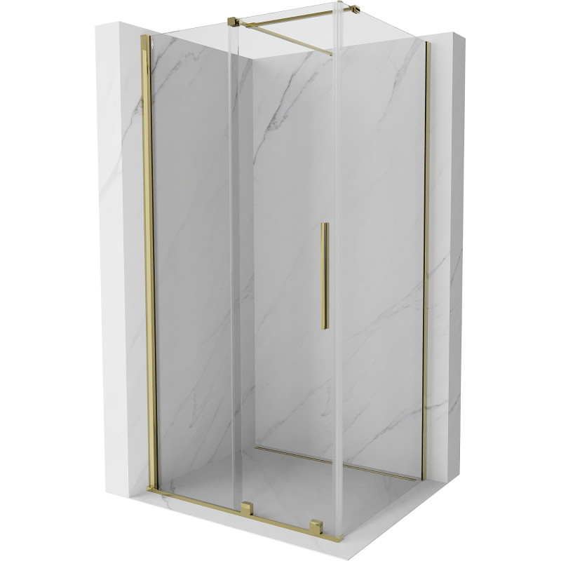 Mexen Velar cabine de douche coulissante 120 x 80 cm, transparent, or - 871-120-080-01-50