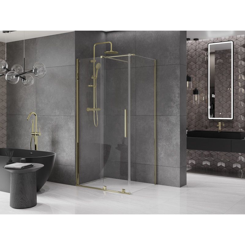 Mexen Velar cabine de douche coulissante 130 x 85 cm, transparent, or - 871-130-085-01-50