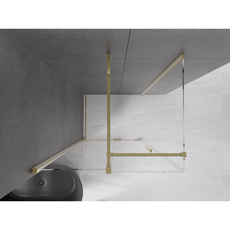 Mexen Velar cabine de douche coulissante 130 x 90 cm, transparente, dorée - 871-130-090-01-50