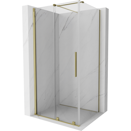 Mexen Velar cabine de douche coulissante 140 x 90 cm, transparente, or - 871-140-090-01-50
