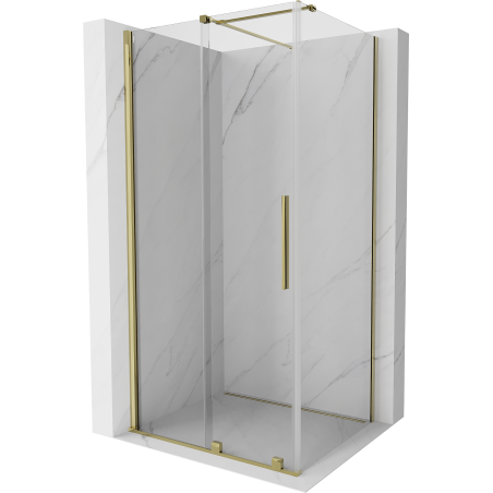 Mexen Velar cabine de douche coulissante 150 x 100 cm, transparente, dorée - 871-150-100-01-50