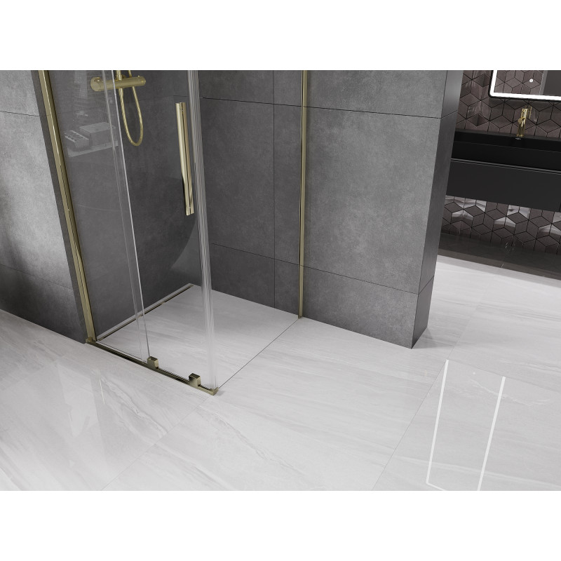 Mexen Velar cabine de douche coulissante 90 x 90 cm, transparent, doré - 871-090-090-01-50