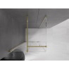 Mexen Velar cabine de douche coulissante 90 x 90 cm, transparente, dorée - 871-090-090-01-50