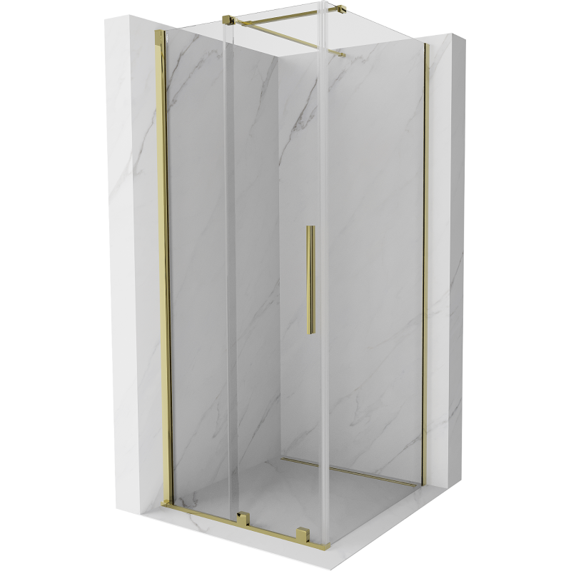 Cabine de douche coulissante Mexen Velar 100 x 100 cm, transparent, or - 871-100-100-01-50