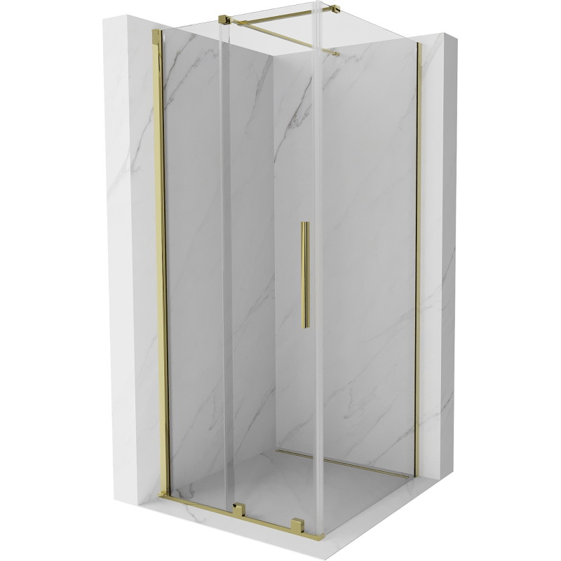 Mexen Velar cabine de douche coulissante 110 x 110 cm, transparente, dorée - 871-110-110-01-50