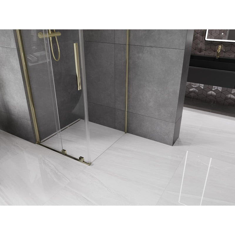 Mexen Velar cabine de douche coulissante 110 x 110 cm, transparent, dorée - 871-110-110-01-50