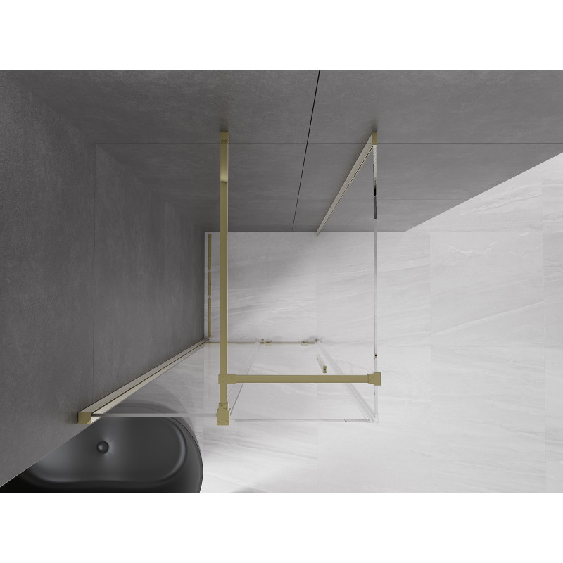 Mexen Velar cabine de douche coulissante 110 x 110 cm, transparent, dorée - 871-110-110-01-50