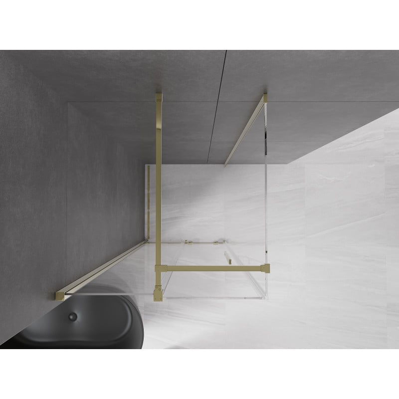 Mexen Velar cabine de douche coulissante 120 x 120 cm, transparente, dorée - 871-120-120-01-50