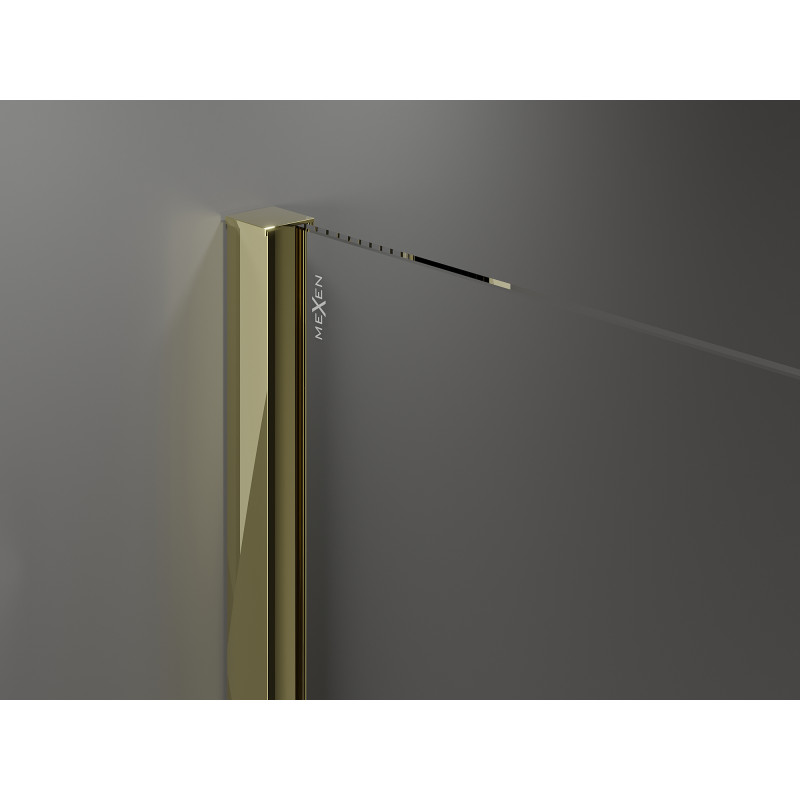 Mexen Velar cabine de douche coulissante 120 x 120 cm, transparente, dorée - 871-120-120-01-50