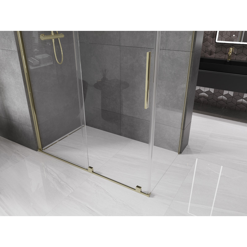 Mexen Velar cabine de douche coulissante 140 x 80 cm, transparent, or - 871-140-080-01-50
