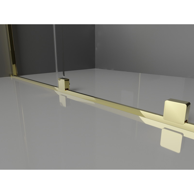 Mexen Velar cabine de douche coulissante 140 x 80 cm, transparente, dorée - 871-140-080-01-50
