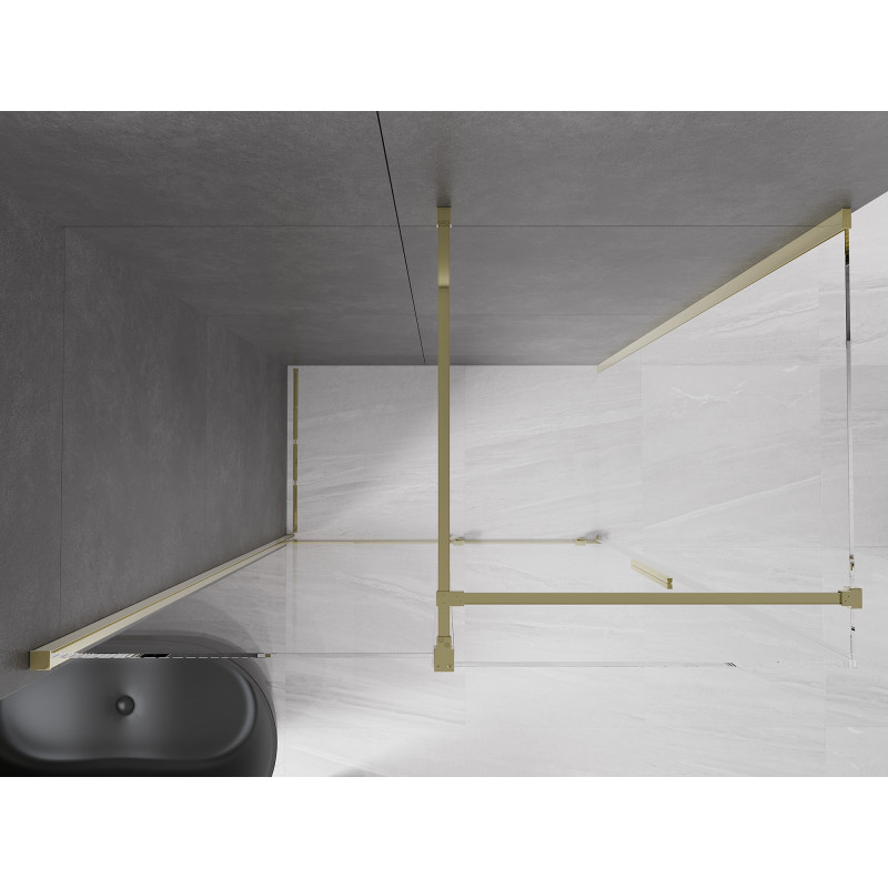 Mexen Velar cabine de douche coulissante 150 x 75 cm, transparente, dorée - 871-150-075-01-50