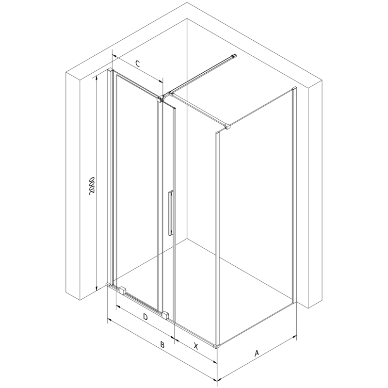 Mexen Velar cabine de douche coulissante 150 x 75 cm, transparente, dorée - 871-150-075-01-50