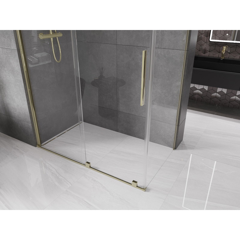 Mexen Velar cabine de douche coulissante 160 x 80 cm, transparent, doré - 871-160-080-01-50