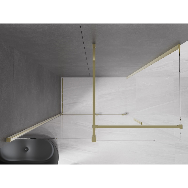 Mexen Velar cabine de douche coulissante 160 x 80 cm, transparent, doré - 871-160-080-01-50