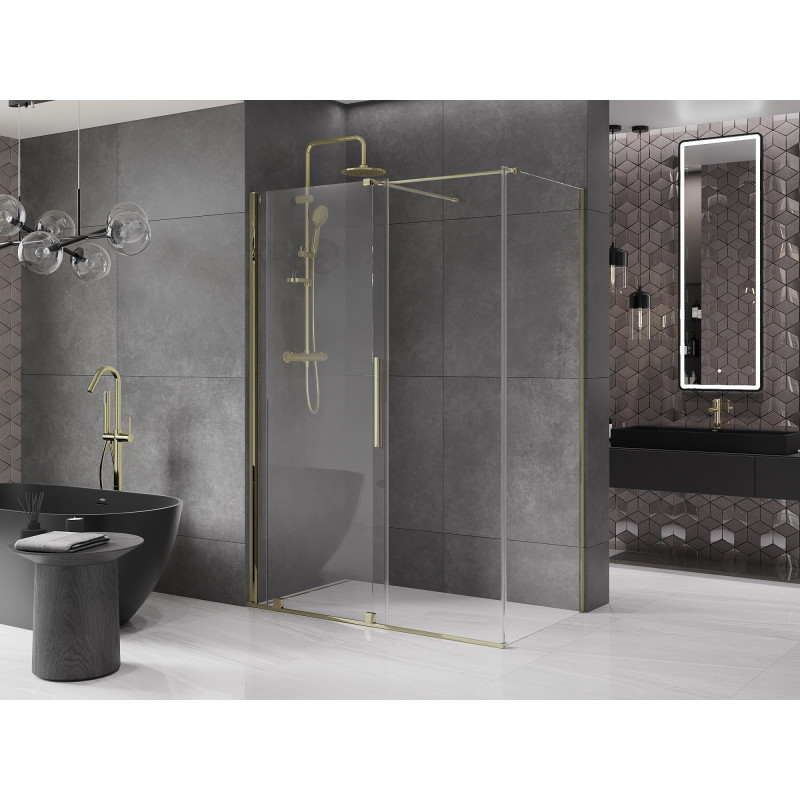 Mexen Velar cabine de douche coulissante 160 x 85 cm, transparent, or - 871-160-085-01-50