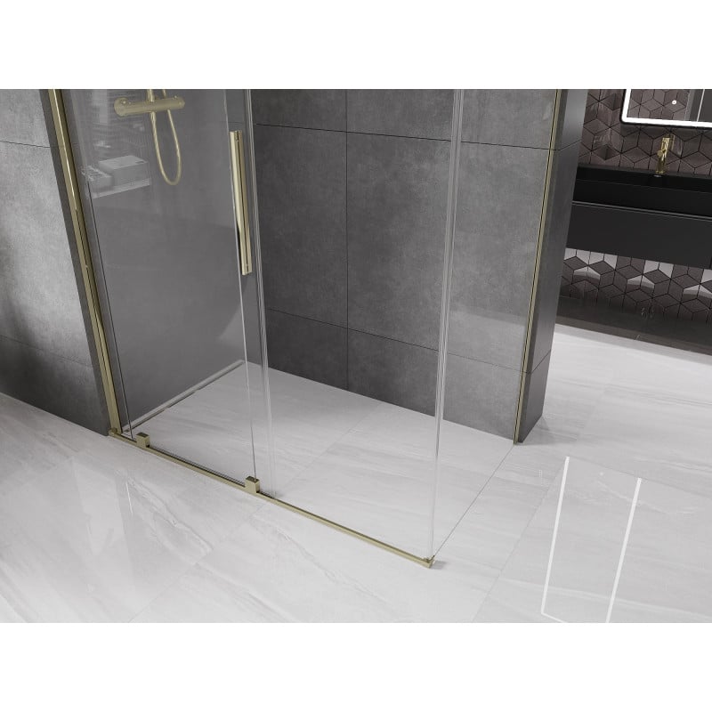 Mexen Velar cabine de douche coulissante 160 x 90 cm, transparent, or - 871-160-090-01-50