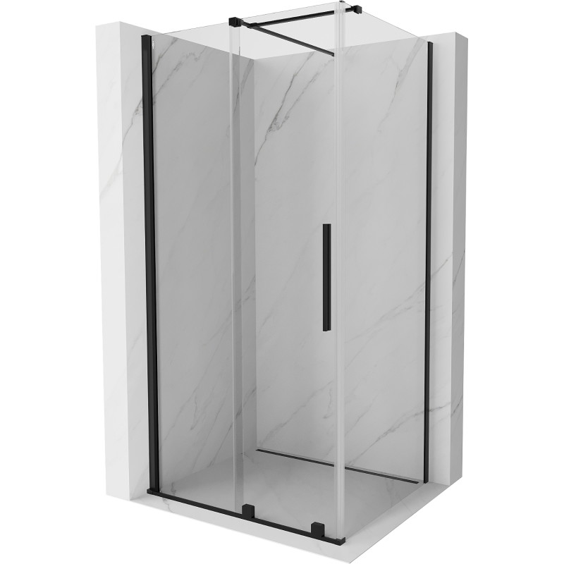 Mexen Velar cabine de douche coulissante 100 x 75 cm, transparente, noire - 871-100-075-01-70
