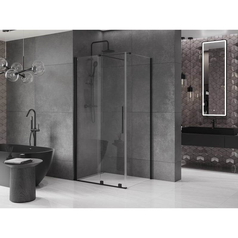 Mexen Velar cabine de douche coulissante 100 x 110 cm, transparente, noire - 871-100-110-01-70