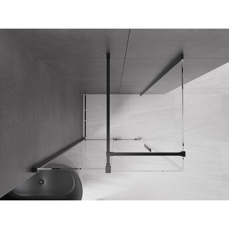 Mexen Velar cabine de douche coulissante 130 x 85 cm, transparent, noire - 871-130-085-01-70