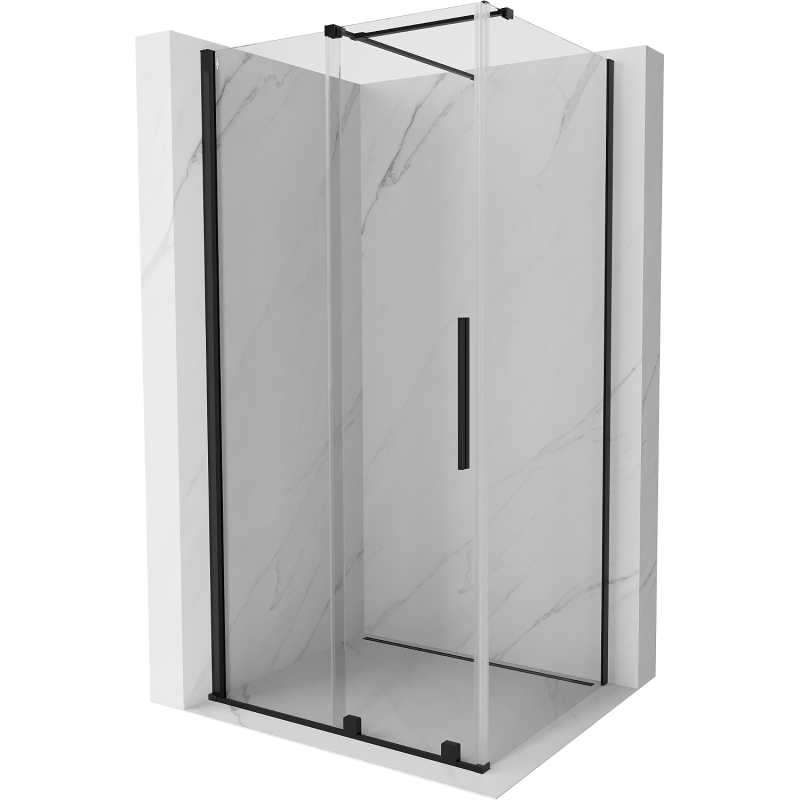 Mexen Velar cabine de douche coulissante 140 x 90 cm, transparent, noir - 871-140-090-01-70