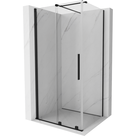 Mexen Velar cabine de douche coulissante 140 x 90 cm, transparent, noir - 871-140-090-01-70