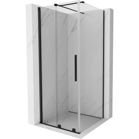 Mexen Velar cabine de douche coulissante 100 x 100 cm, transparente, noire - 871-100-100-01-70