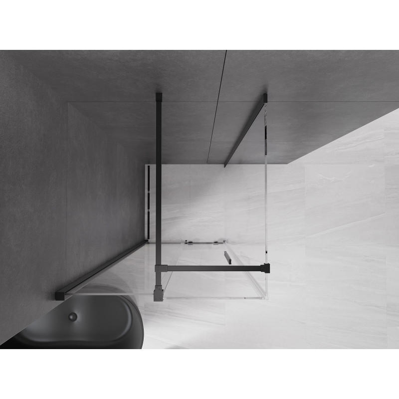 Mexen Velar cabine de douche coulissante 100 x 100 cm, transparent, noir - 871-100-100-01-70