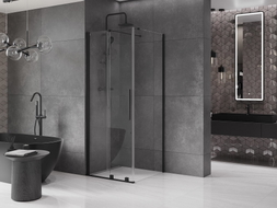 Mexen Velar cabine de douche coulissante 110 x 110 cm, transparente, noire - 871-110-110-01-70