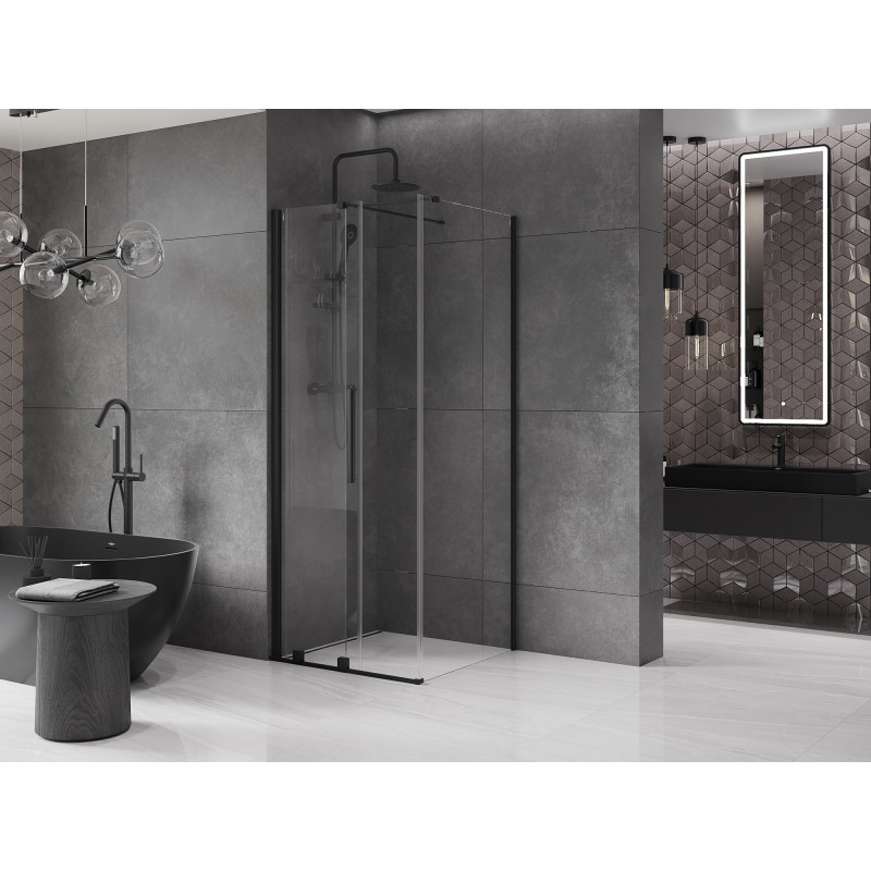 Mexen Velar cabine de douche coulissante 120 x 120 cm, transparent, noire - 871-120-120-01-70