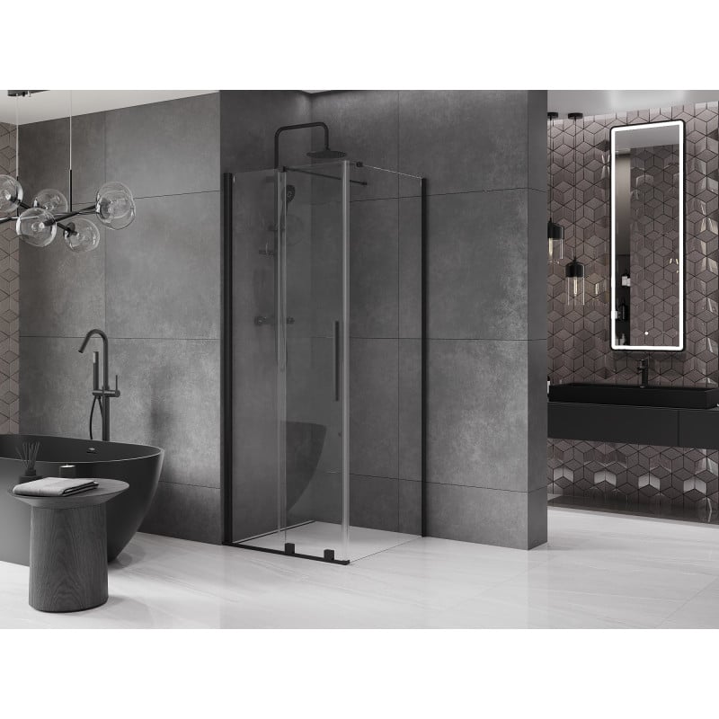 Mexen Velar cabine de douche coulissante 120 x 120 cm, transparent, noir - 871-120-120-01-70