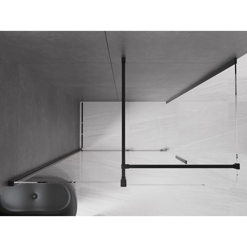 Mexen Velar cabine de douche coulissante 140 x 70 cm, transparente, noire - 871-140-070-01-70