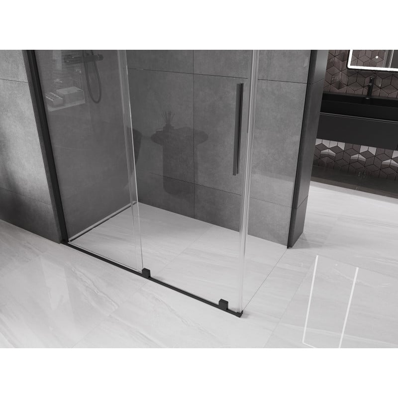Mexen Velar cabine de douche coulissante 140 x 75 cm, transparent, noir - 871-140-075-01-70